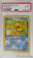 V1711: 1999: Psyduck: 53/62: 1ST Edition: Fossil: PSA: 8: NM-MT: 102261294